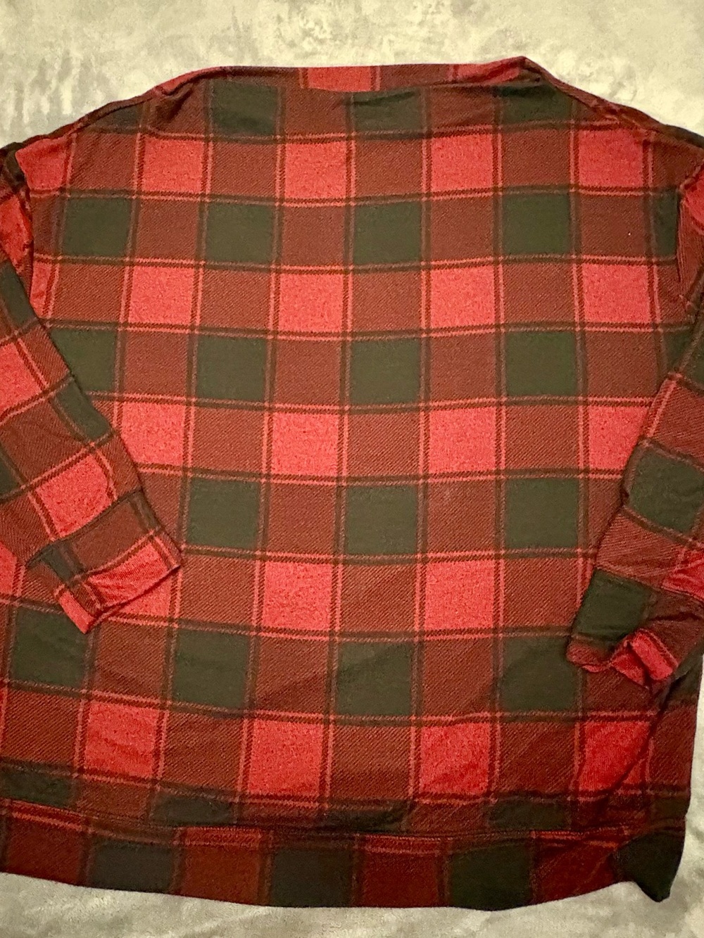 Maurices Lakeside Buffalo Plaid Fleece Sweatshirt Top 1X New Red Black Stretchy